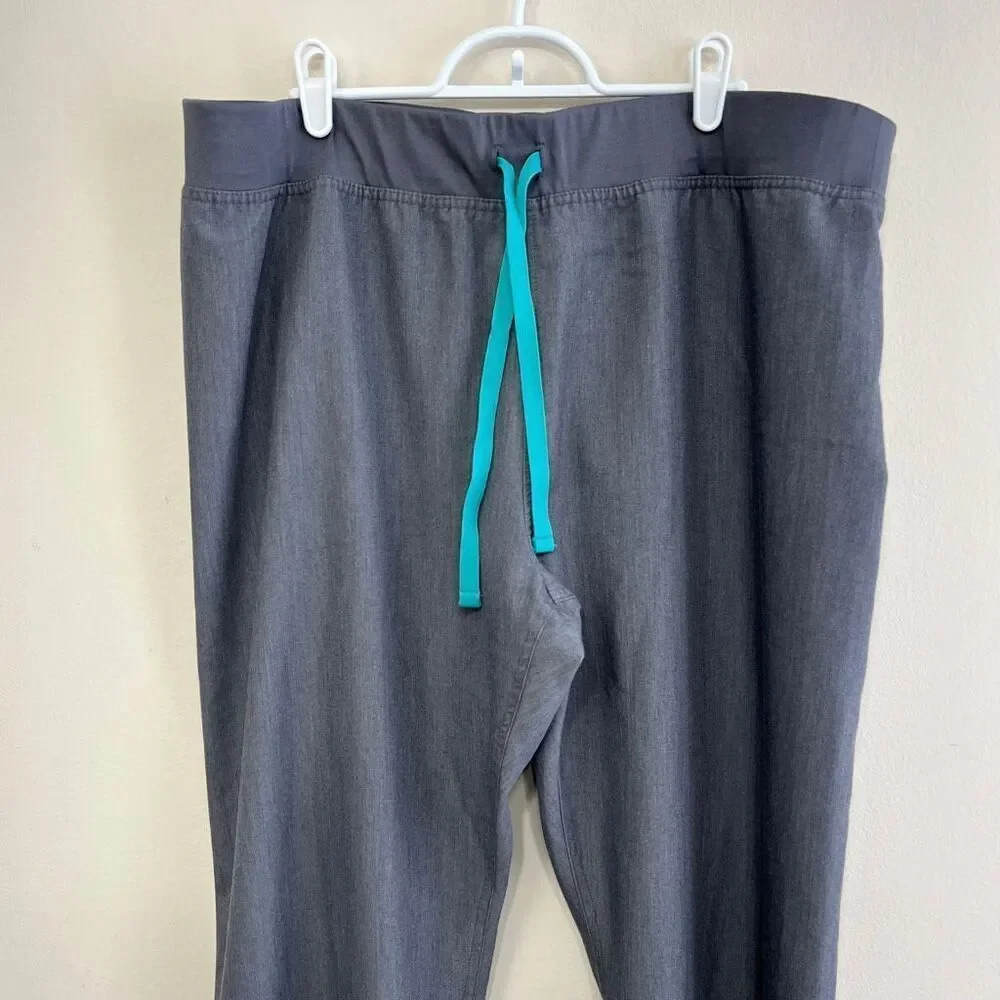 Figs High Waisted Livingston Basic Scrub Pants Gray XL Women